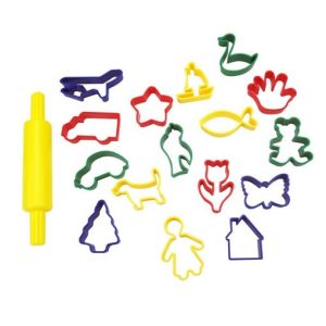 17 piece playdough tools and roller